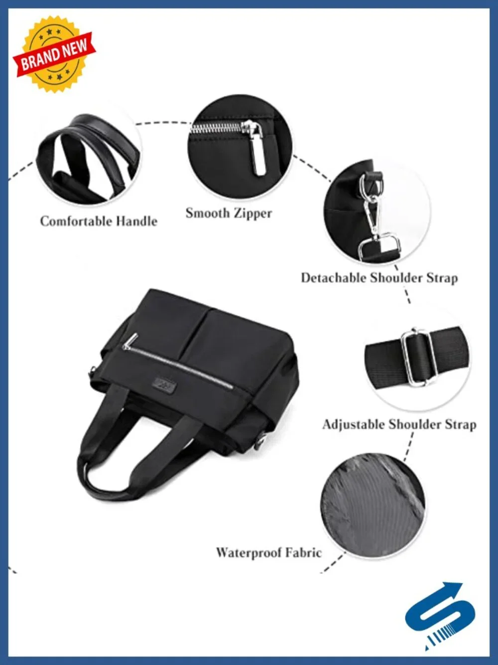 Nylon Multi-pocket Crossbody Bag Tote Travel Work Daily